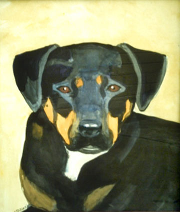 Commissioned painting of a dog